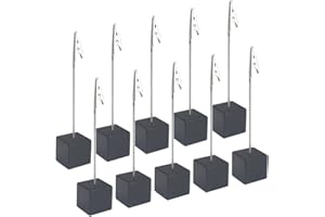 XINGYHENG 10pcs Place Card Holder Wood Cube Base Desktop Picture Clips Memo Notes Clips Holder Stand with Alligator Clip Clas