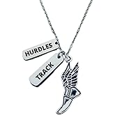 Track Necklace Hurdles Track and Field Charm Necklace, Sneaker Pendant, Running Gift for Women Runners