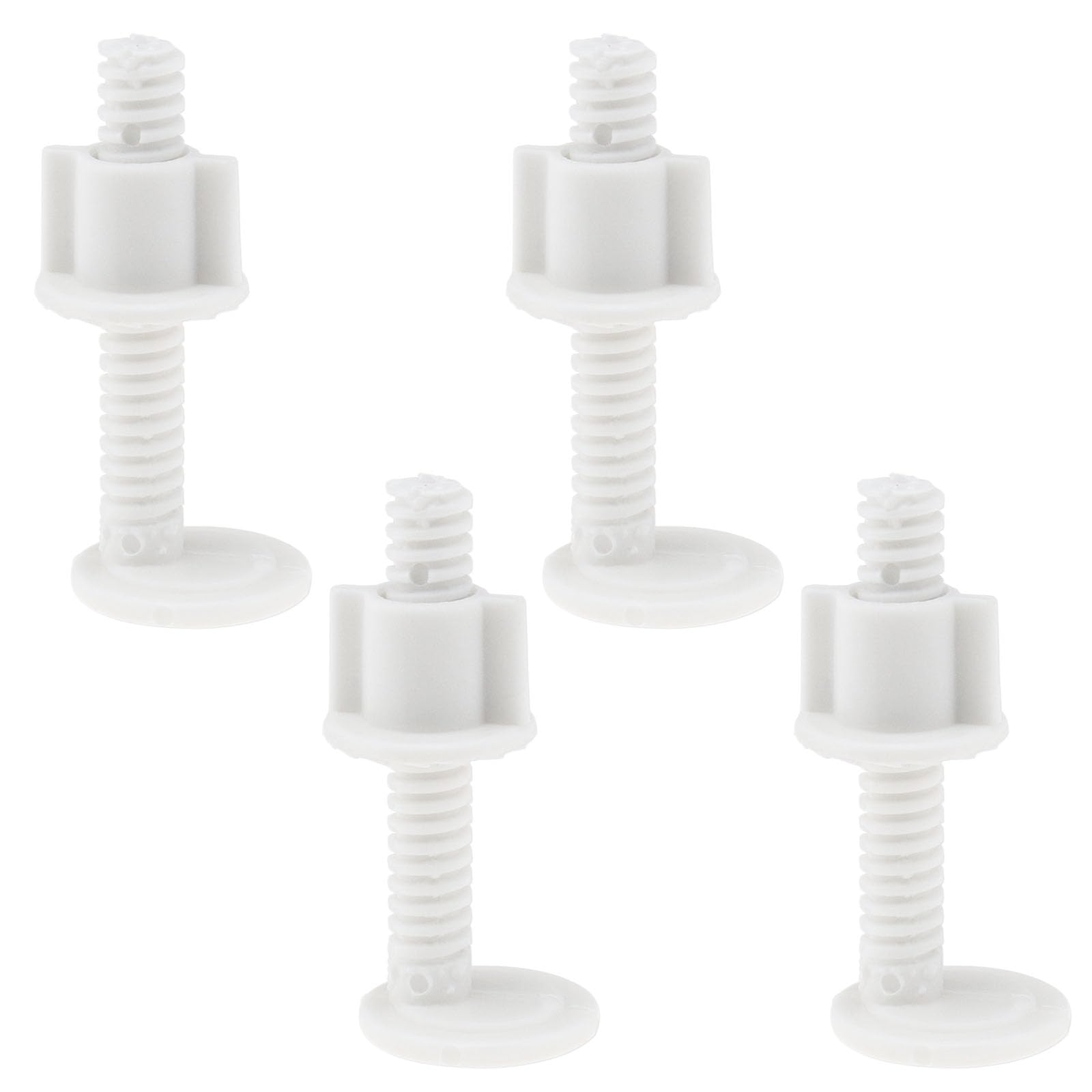 LT Easiyl 4 Pair Toilet Seat Repair Screws Kits Toilet Lid Screw Plastic Toilet Cover Hinge Bolt White Toilet Seat Repair Fitting for Toilet Seat Repair Thread Diameter 10mm Length 60mm