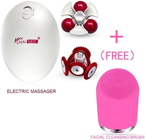 Chainer Electric Massager Mini Handheld face massager Portable Rechargeable Vibration Massager for back neck shoulder legs foot Arms Face (Red)