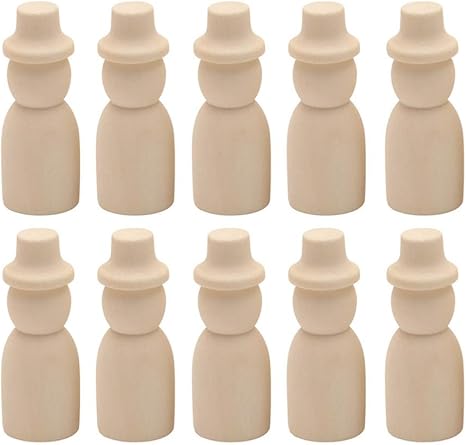 Amazon Pretyzoom 10ピース6 5センチ木製ペグ人形未完成の木製人体フィギュア帽子絵人形教育玩具ギフト子供家族 デコレーション 通販