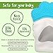 Delight Paw Baby Teething Mitten | Self Soothing Pain Relief | Hygienic Travel Bag | No BPA | Baby Boy/Girl | 3+ Months | Bubbly Blue | 2 Pack