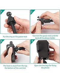 Soporte para teléfono móvil para taza de automóvil, soporte de teléfono ajustable con cuello de cisne giratorio 360 ° Soporte giratorio para automóvil para iPhone 8 7 Plus Xs Máx. XR Galaxy S10 S9 Nota 9 Píxeles 2XL LG