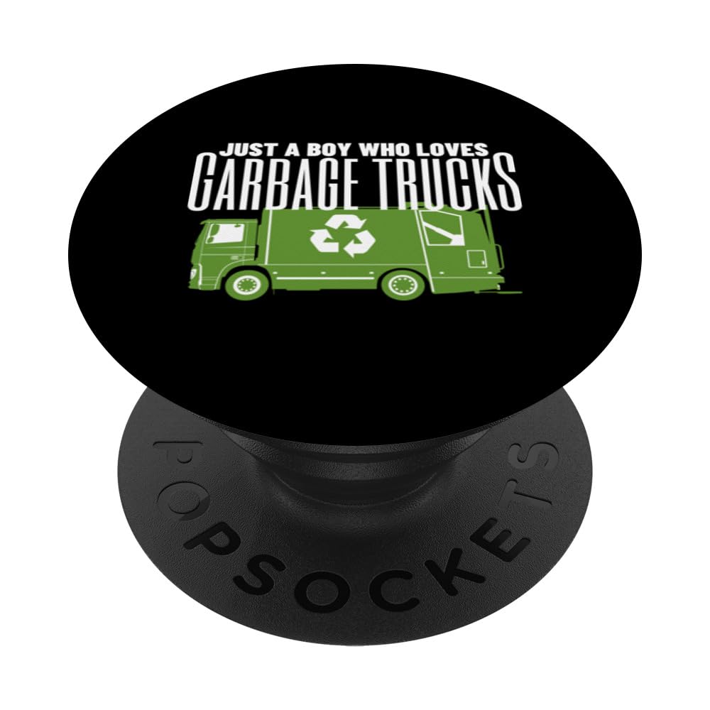 Just A Boy Who Loves Garbage Trucks Recycling PopSockets Swappable PopGrip
