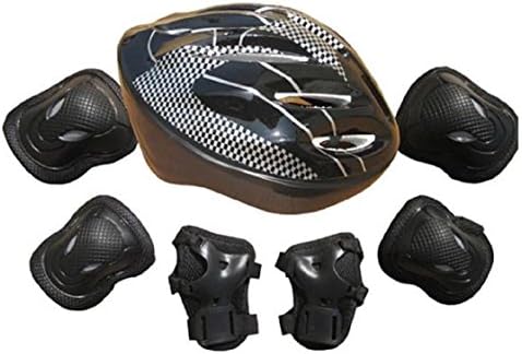 Mchoice 7pcs Adults Unisex Self Balancing Bike Roller Knee Elbow Wrist Helmet Pad (Black)