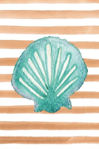[R.E.A.D] Scallop Shell Watercolor Stripe Journal: Blank Sketchbook Artist Notebook with Unlined Drawing Paper EPUB