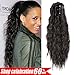AMELI Kinky Straight Synthetic Ponytail Clip in Hair Extensions One Piece Soft Silky for Women Fashion and Beauty (20inch-Claw, 1B)