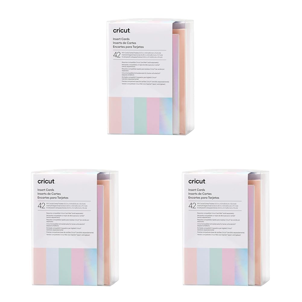 Cricut Insert Cards R10, Create Depth-Filled Birthday Cards, Thank You Cards, Custom Greeting Cards at Home, Compatible with Cricut Joy/Maker/Explore Machines, Princess Sampler (42 ct) (Pack of 3) Image