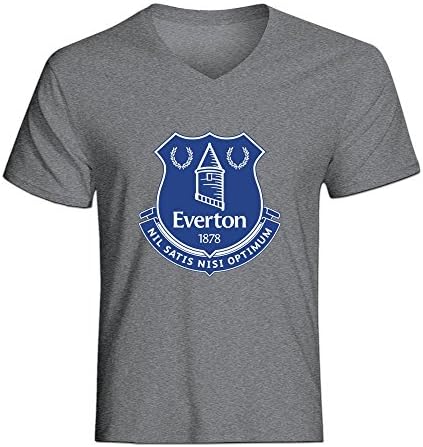 YOGUYA Men's Everton Logo V-Neck T-shirt DeepHeather S