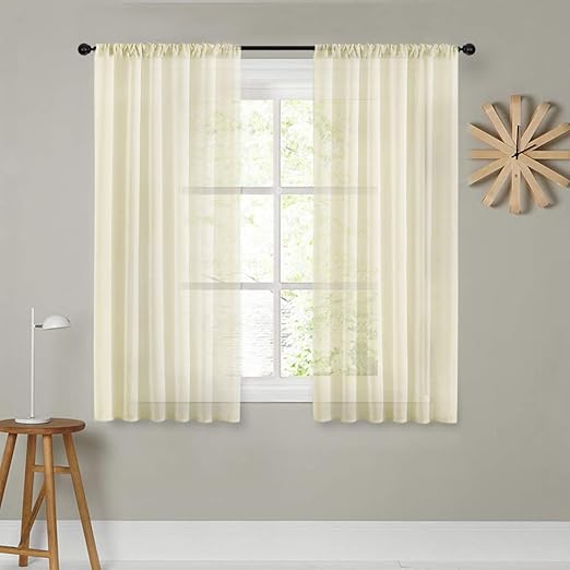Amazon Com Mrtrees Sheer Curtains 45 Inch Length Transparent