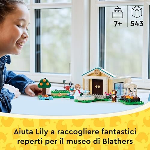 Animal Crossing La Collezione del Museo di Blatero - Giocattolo Interattivo con le Minifigure di Blatero e Gigliola e Fossili di Dinosauro - Regalo per Gamer, Bambine e Bambini da 7 Anni - 77056