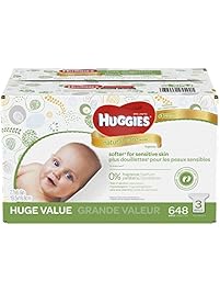 HUGGIES Natural Care Baby Wipes, Refill Pack (648  Sheets Total), Fragrance-free, Alcohol-free, Hypoallergenic
