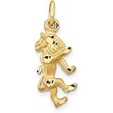 The Black Bow 14k Yellow Gold Leo the Lion Zodiac Satin and Diamond Cut Charm