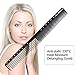 102 Black Carbon Fine Cutting Comb, 235℃ Heat Resitent 100% Anti static, Haircut Comb, Hairdressing Comb, Hairstyling Comb, Master Barber Comb with fine tooth-14 holes for Cutting and Hairstyling
