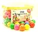 Pack of 200 Phthalate Free BPA Free Crush Proof Plastic Ball, Pit Balls - 6 Bright Colors in Reusable and Durable Storage Bag with Zipper by Oojami