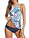FUUNSOO Bathing Suits for Women – Tankini Swimsuits for Women High Neck Halter Floral Womens Swimsuits (S—3XL