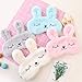 4 Pack Cute Animal Rabbit Sleeping Eye Mask Soft Plush Blindfold Sleep Masks Eye Cover for Kids Girls Women Home Sleeping Traveling