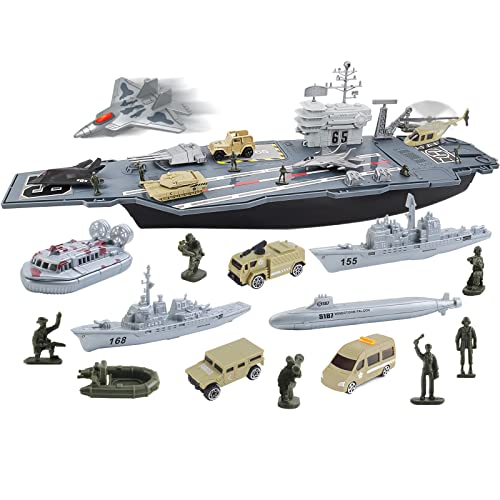 deAO Aircraft Carrier Toy Army Men with Scale Model