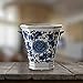 Zeesline Cobalt Blue and White Two-Handled Porcelain Cachepot Planter, Decorative Home & Garden Vase Pot
