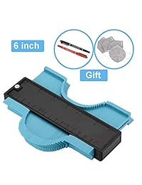 Medidor de contorno, medidor de contorno multifuncional MDee de 6 ", accesorios portátiles para herramientas de carpintería, regla de medida de moldeado de bordes.2 Máscaras y 2 bolígrafos aceitosos gratis.