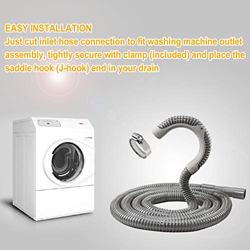 12 ft Universal Washing Machine Drain Hose, Heavy Duty Washer Hose