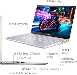 Acer Swift X 14" FHD 100% sRGB Slim Laptop, AMD