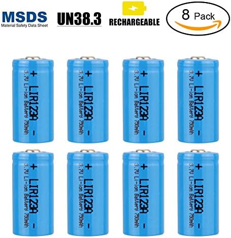 Bingogous RCR123A Rechargeable Battery, 3.7V 750mAh Lithium-ion 16340 Batteries with PTC Protection Leak Resistant, CR123A Batteries Fit for Arlo VMC3030/3230/3330/3430/3530 Security (8 Pack)