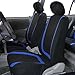 FH Group FB032115 Unique Flat Cloth Full Set Bucket Seat Covers, Airbag Compatible & Split Ready, Black/Blue Color w. Gift-Universal fit for Cars, auto, Trucks, SUV