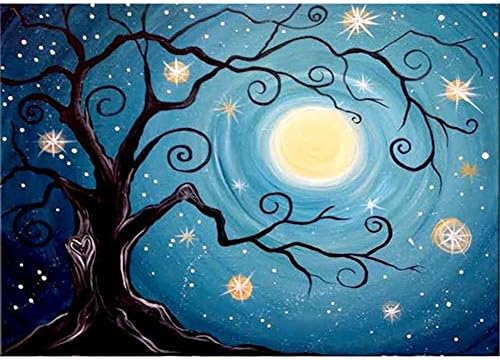 Diamond Painting - 5D Diamond Art Painting NELNISSA Fantastic Night Full Drill Crystal Diamond Pictures Arts Crafts for Home Wall Decor 40cm x 30cm