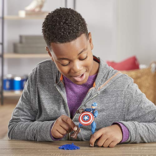 Avengers Marvel Bend And Flex Missions Captain America Ice Mission Figure, 6-Inch-Scale Bendable Toy With 2-in-1 Accessory, Ages 4 And Up