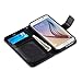 J&D Case Compatible for Samsung Galaxy S6 Case, Wallet Stand Slim Fit Heavy Duty Protective Anti-Shock Flip Cover with Card Slots for Galaxy S6 Wallet Case, Black