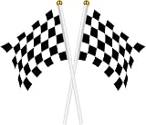 AhfuLife Checkered Stick Flags 14x21cm 30cm Pole 15Pcs Racing Car Decoration view 6