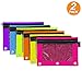 Emraw 3 Ring Canvas Zipper Pencil Pouch Zippered Binder Pen Bags for Students Stationery, Pencils, Pens, Markers and Other School Supplies (Pack of 2)