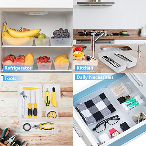 JARLINK 16 Pack Refrigerator Organizer Bins, Desk Drawer Organizer