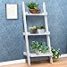 Giantex Ladder Shelf, 3.7 Ft Tall Wooden White Ladder Bookshelf, Easy to Assemble, Perfect Size for Bathroom, 3-Tier Small Wood Corner Ladder Shelf