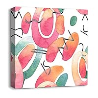 Canvas Wall Art Abstract Color Canvas Prints Home Artwork Decoration for Living Room,Bedroom - 12x12 inches