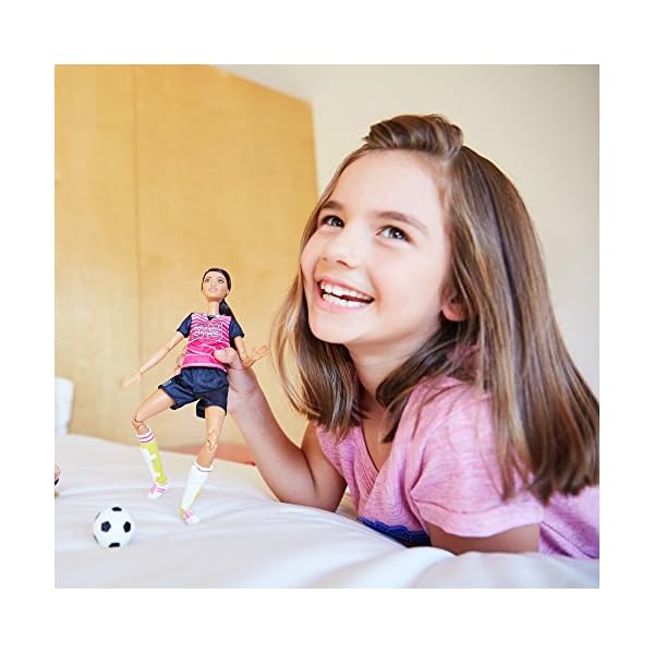 Mattel Barbie FCX82 Made to Move Fußballspielerin (brünett) Puppe – Bild 6