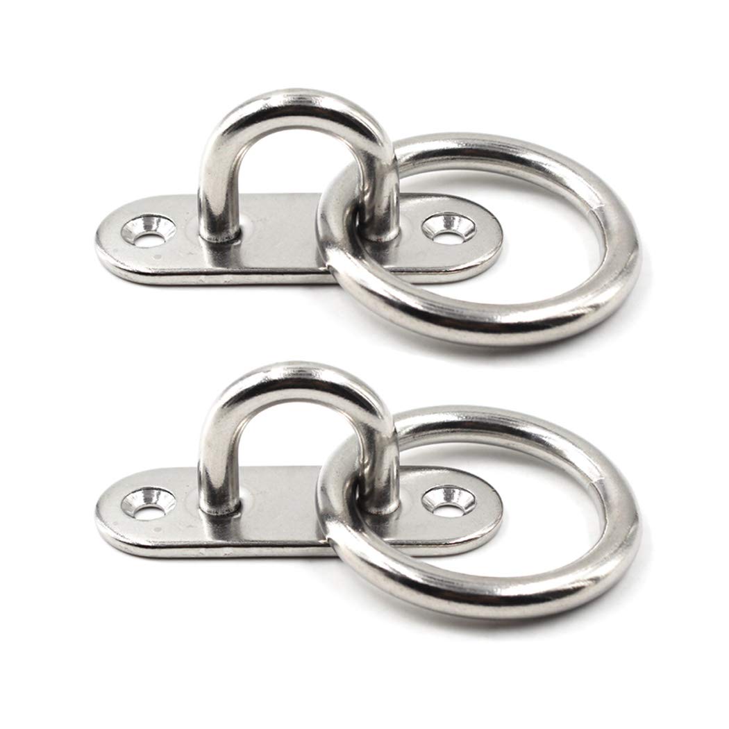 SeeRaphee 304 Stainless Steel Eye Pad Plate Anchor Mount with Ring 5/16" 8mm Great for Yoga Swings Hammocks/Boat Rigging/Marine Deck Hardware/Suspension Training Straps