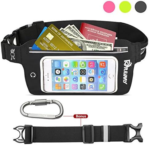 Adjustable Running Belt-Waterproof Fanny Pack with Touch Screen, Waist Bag Fits iPhone 6S,7,7 plus, Samsung Galaxy S8 ,S8+, Perfect for Hiking, Running, rock Climbing,Fitness,travel