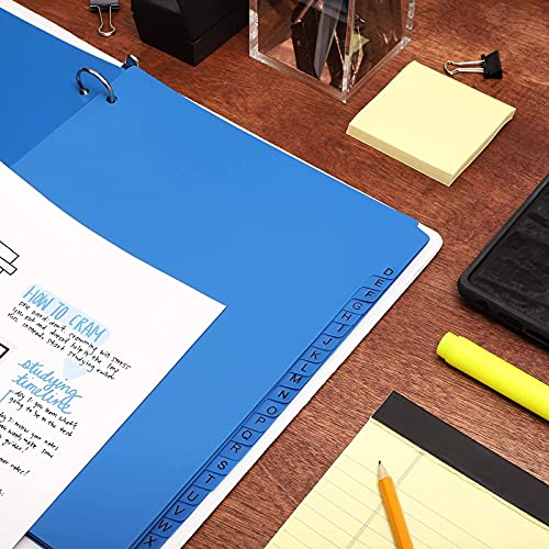 3 Ring Binder Dividers with Tabs, Alphabetical AZ (11 x 9 in, 26 Pack