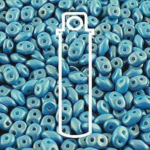 Gold Shine Dark Cyan Super Duo Twin Hole Seed Beads 2.5X5mm 24 g