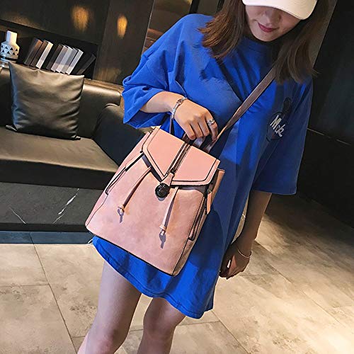 Clearance Sales!! ZOMUSAR Women Backpack Purse PU Leather Convertible Ladies Rucksack Zipper Pocket Crossbody Shoulder Bag (Pink)