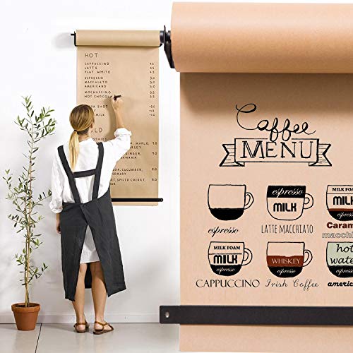 ISTOYO Kraft Paper Roll Display - Note Roll Wall Board, Wall Mounted Kraft Paper Roll Holder/Dispenser with Cutter Bar for List, Menus, Painting, Desgin (Bracket Only)-24 inch