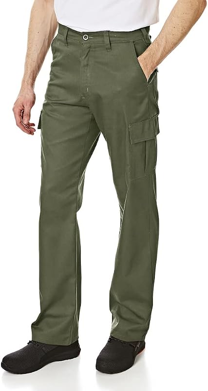 LCPNT205 Herren-Pflegeleichte Berufssicherheitshose im klassischen Cargo-Stil mit mehreren Taschen, Khaki, 38W / 29L — Foto 4 von 8