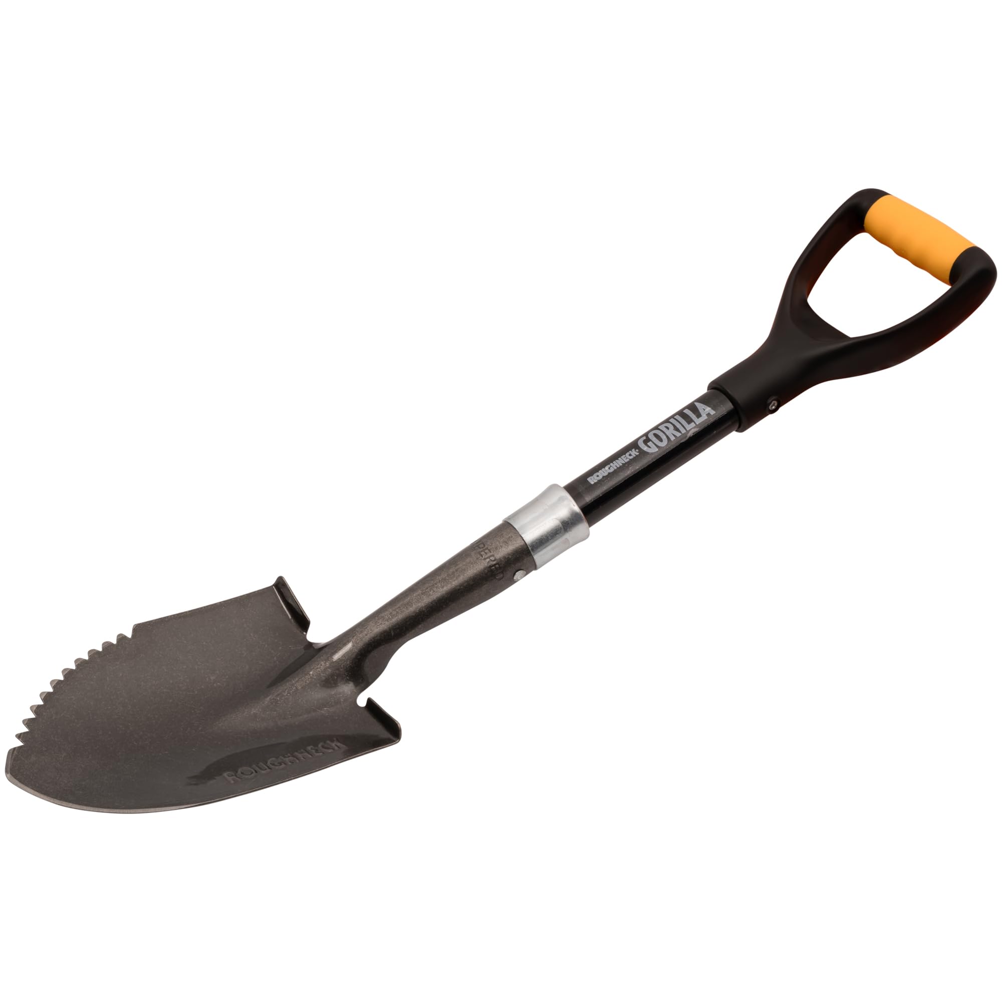 Roughneck Gorilla Sharp-Edge Micro Shovel, Heavy-Duty Round Blade, Short Shaft for Slicing, Digging & Opening Bulk Bags in Small, Compact Spaces – 690mm (27”)