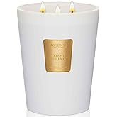 M&SENSE Creamy Vanilla Soy Large Candles, 3-Wick 35oz 150H Long Lasting, Aromatherapy Candle for Bedroom Stress Relief New Year Home Refresh