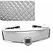 VioGi Fit 03-07 Cadillac CTS 1pc Chrome Plated Finish ABS Plastic V-Style Front Mesh Grille + Removable Crest & Wreath Emblem Holder