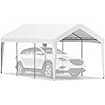 VEVOR Carport Replacement Canopy Cover, 10 x 20 ft, Ripstop Triple-layer PE Fabric Garage Top Tarp Shelter UV Resistant Waterproof Car Cover Tent for Party, Garden, Boat (Frame is not Included) White