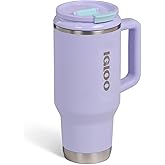 Igloo, 32 oz Tumbler with Handle, Reusable Travel Mug, Stainless Steel Insulated Hydration Cup for Hot & Cold Beverages, Cupholder Friendly, Lilac