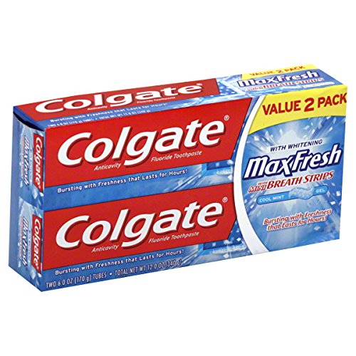 Colgate MaxFresh Fluoride Toothpaste 6 oz, Twin Pack, Cool Mint 2 ea